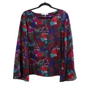 Violet & Claire Multicolour Floral Pattern Bell Sleeve Blouse